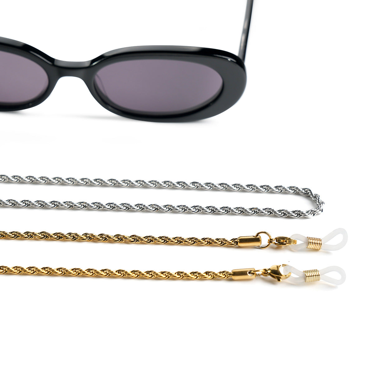 Chaîne de lunettes métallique torsadée