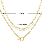 Collier à chaînes superposées argenté élégant