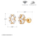 Ohrstecker für Damen mit 5A Zirkonia in geometrischem Design