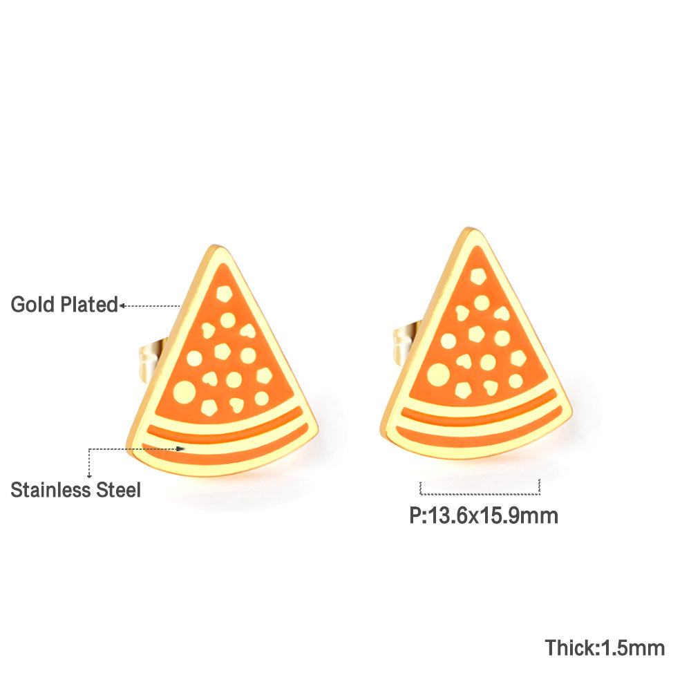 Damen Ohrstecker im fröhlichen Wassermelonen-Design