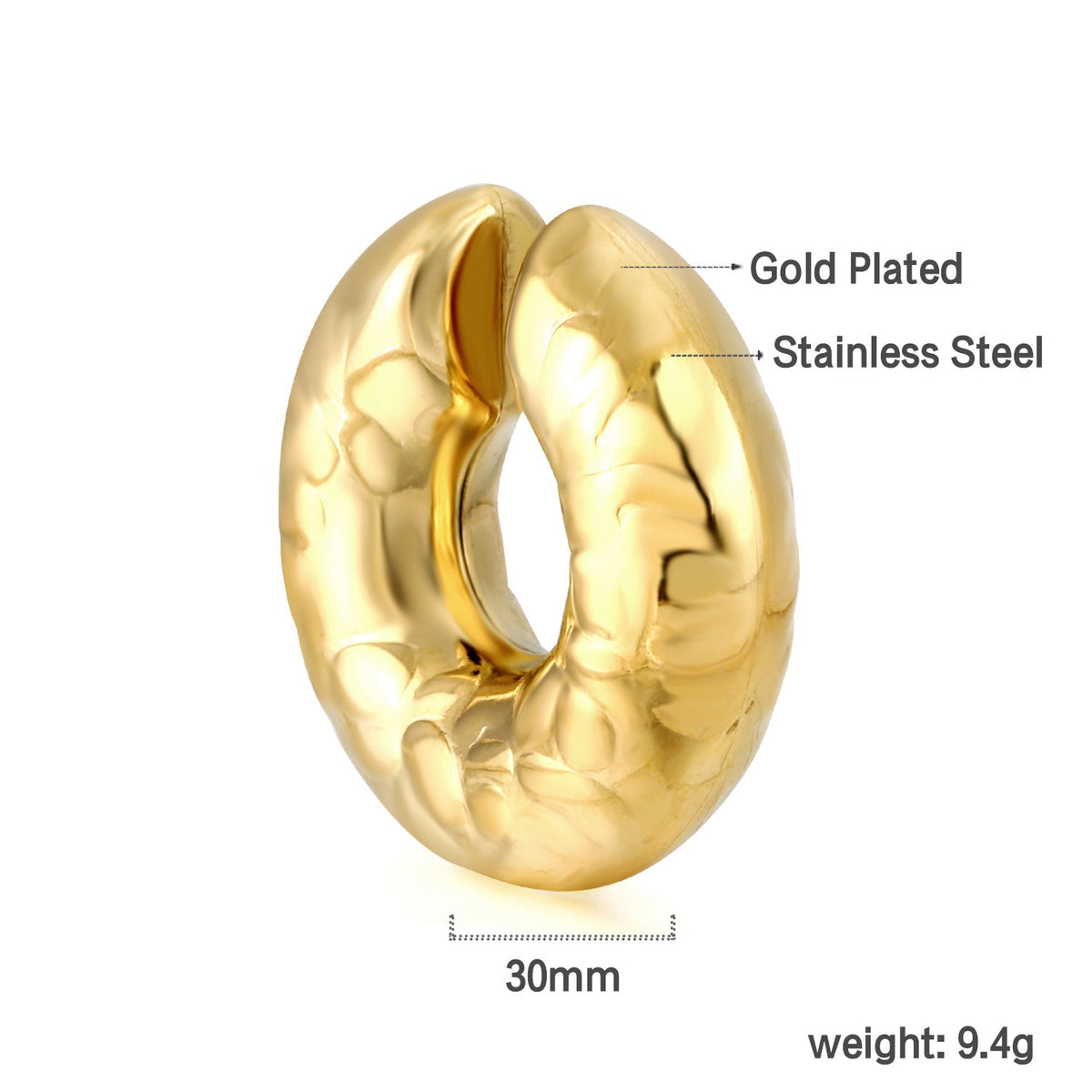 Boucles d'oreilles puces brillantes en acier inoxydable
