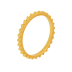 Bague crantée dorée en acier inoxydable pour femme