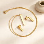 Parure de bijoux moderne pour femme en acier inoxydable