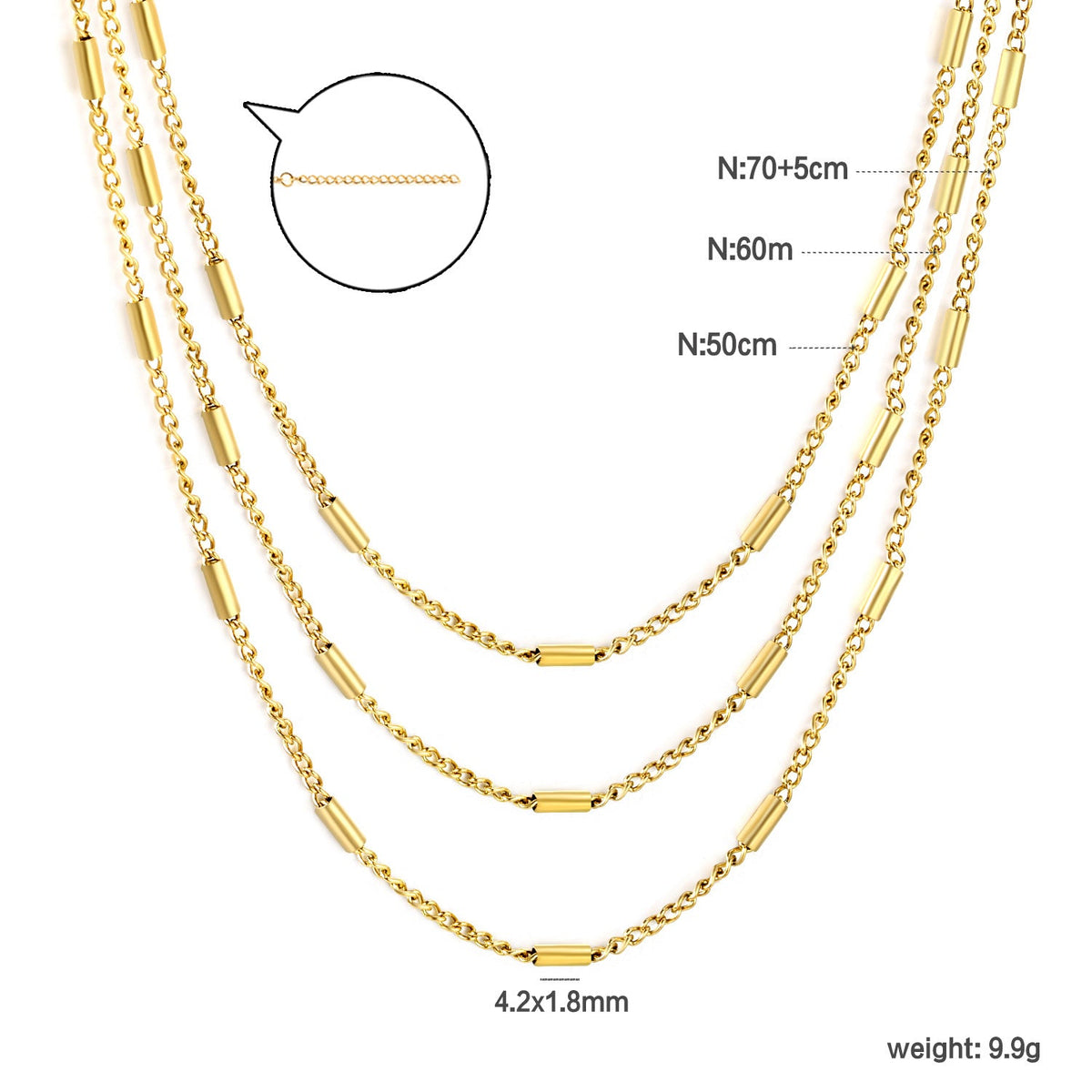 Collier multicouche pour femme au design moderne avec longueurs réglables