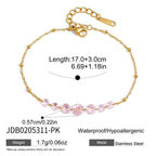 Bracelet pour femme avec cristaux et fermoir réglable