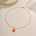 Collier pour femme avec pendentif cœur et détails en zircone