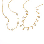 Collier pour femme en acier inoxydable avec détails en cristal étincelants