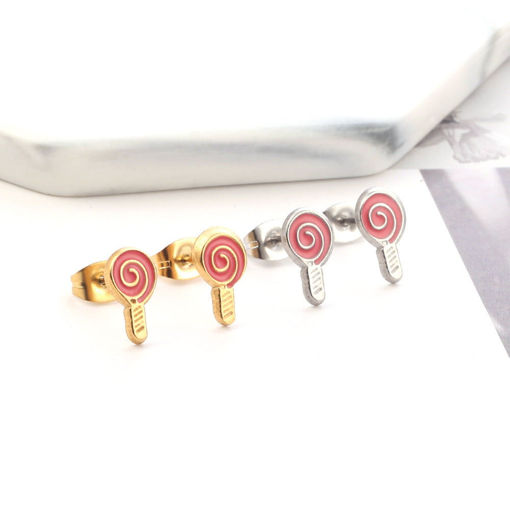 Damen Ohrringe mit Blattdesign aus Edelstahl und Goldplattierung