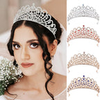Diadème élégant en strass pour femme avec détails floraux