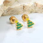 Boucles d'oreilles pour femme motif sapin de Noël festif