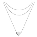 Collier pour femme avec chaînes superposées et pendentif cœur