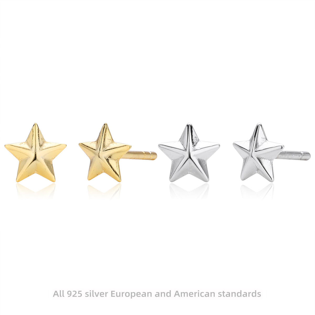 Boucles d'oreilles étoiles en argent sterling 925