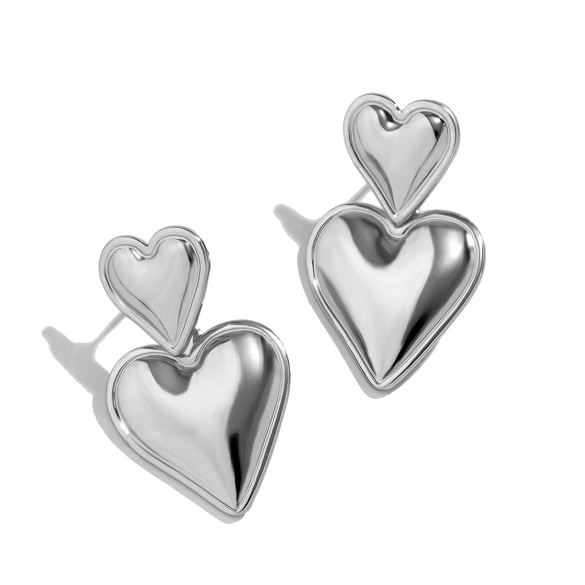 Boucles d'oreilles pendantes en forme de cœur pour femme