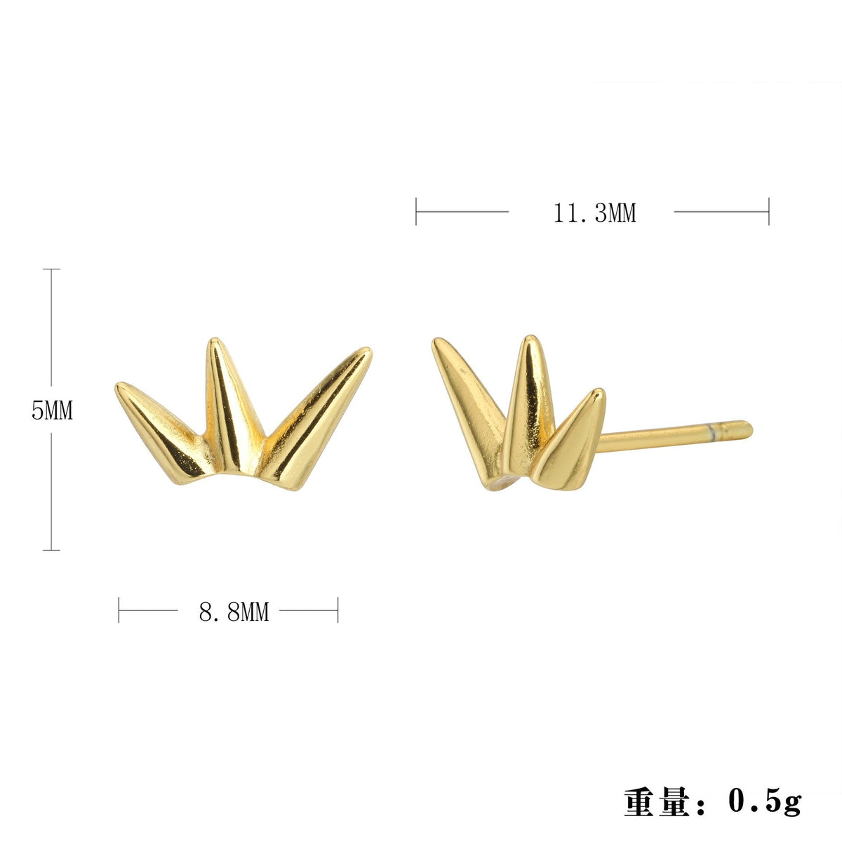 Boucles d'oreilles clous pour femme design pointes moderne