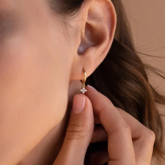 Boucles d'oreilles pendantes pour femme avec cristaux étincelants