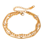 Bracelet pour femme avec zircons et acier inoxydable
