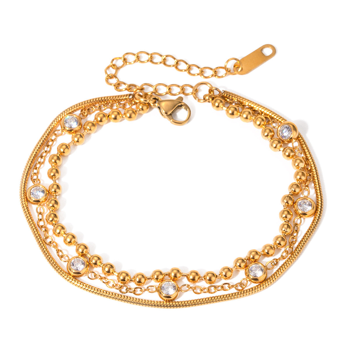 Bracelet pour femme avec zircons et acier inoxydable