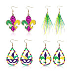 Boucles d'oreilles festives masque de Mardi Gras