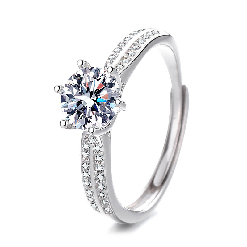 Bague de fiançailles pour femme avec zircon étincelant et détails élégants