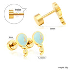 Boucles d'oreilles modernes avec pendentifs colorés