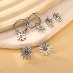 Boucles d'oreilles pendantes pour femmes au design floral