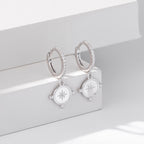 Boucles d'oreilles pendantes avec pendentif zircon en argent 925