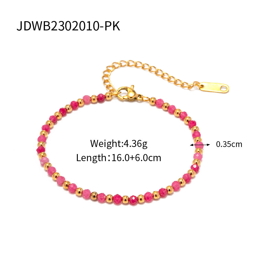 Bracelet pour femme avec cristaux scintillants et maillons dorés