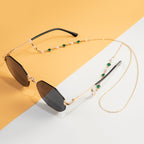 Chaîne de lunettes perles et cristaux