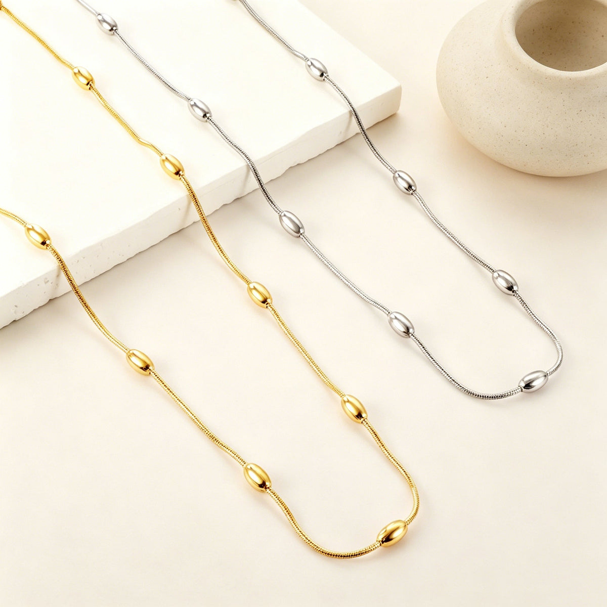 Collier élégant pour femme en acier inoxydable antiallergique