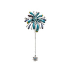 Broche fleur étincelante avec pendentif chaîne