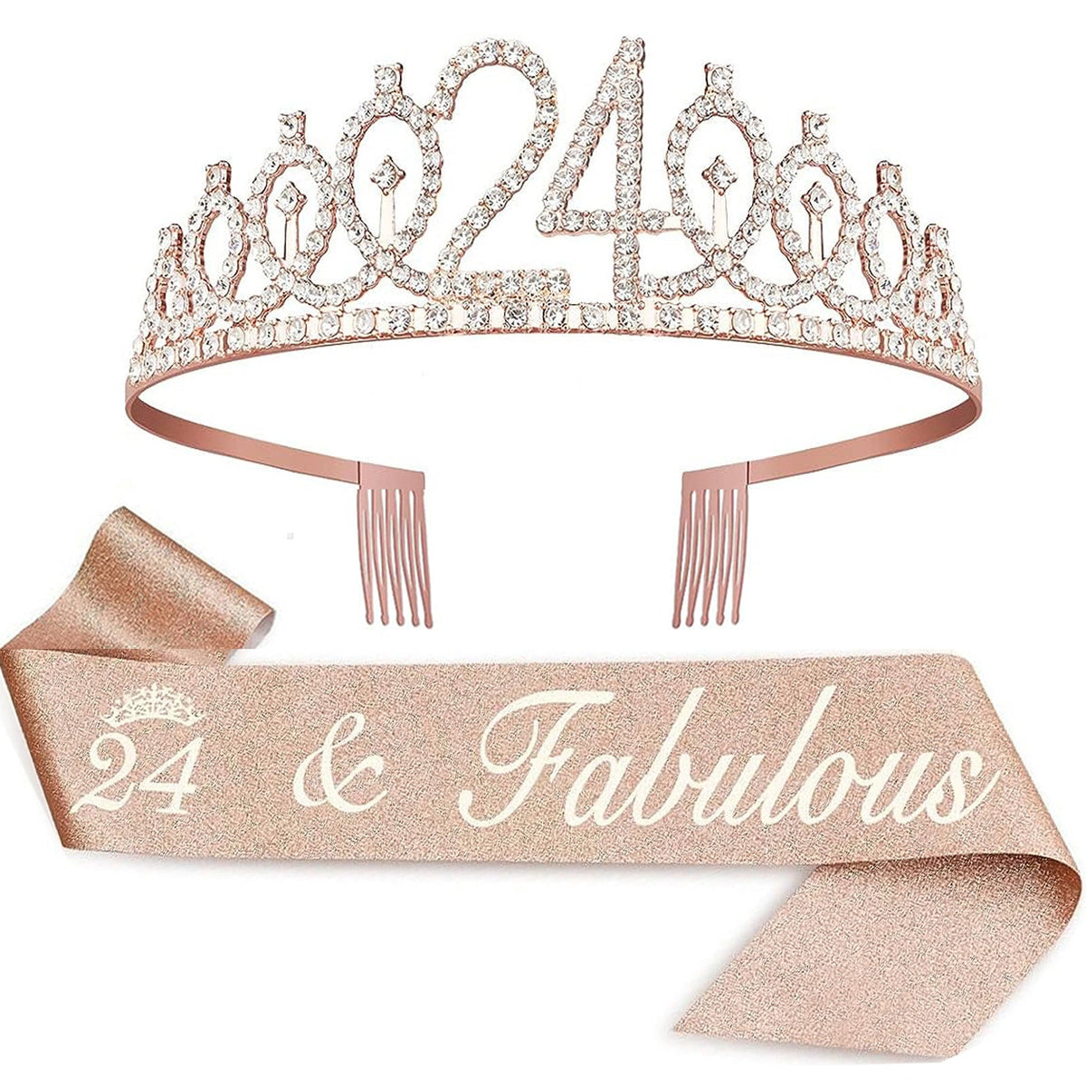 Couronne de princesse en cristal pour femme avec inscription 30 & Fabulous