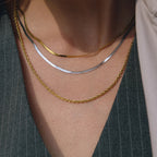 Collier multi-rangs pour femme en acier inoxydable hypoallergénique