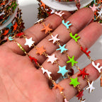 Chaîne de bijoux pour femme avec pendentifs colorés