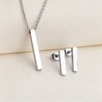Parure de bijoux moderne pour femme en acier inoxydable