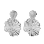 Boucles d'oreilles pendantes pour femme motif feuille