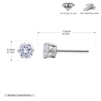 Boucles d'oreilles puces pour femme avec zircons 5A en argent sterling 925