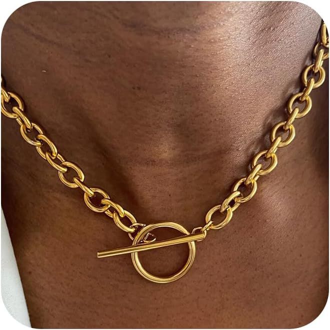 Collier pour femme à maillons robustes avec fermoir toggle