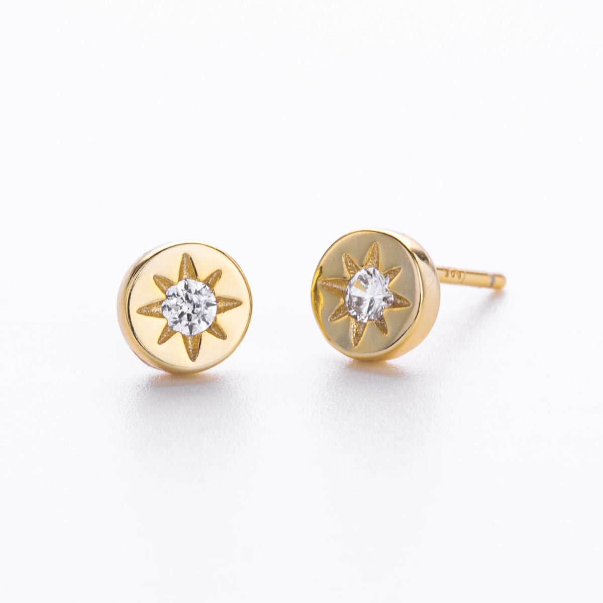 Boucles d'oreilles pour femme motif soleil en argent sterling 925