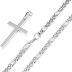Collier pour homme avec pendentif croix et design à maillons robustes