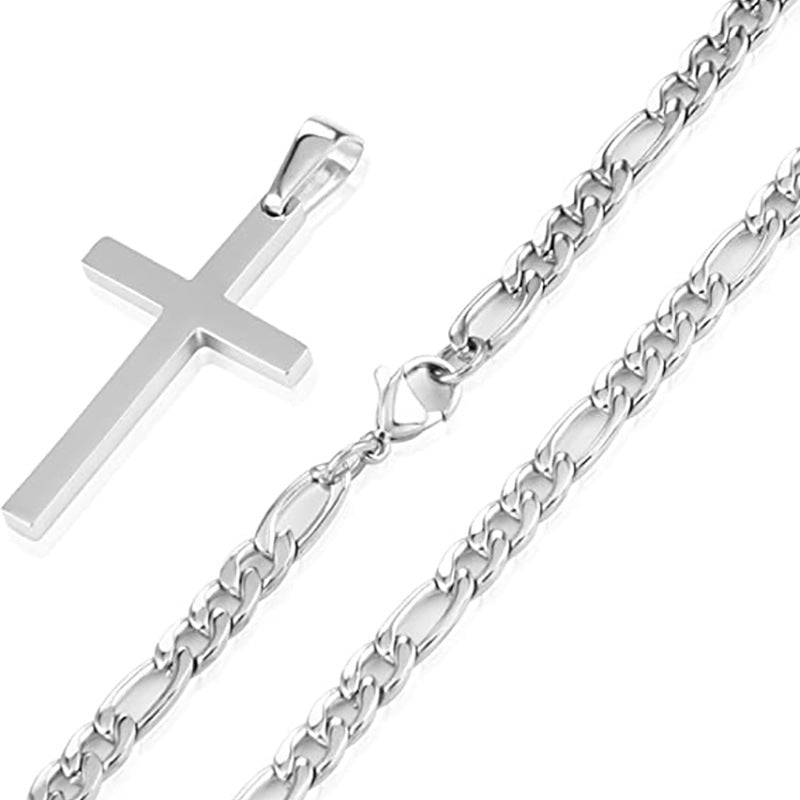 Collier pour homme avec pendentif croix et design à maillons robustes