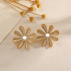 Boucles d'oreilles pour femme avec motif floral luxueux