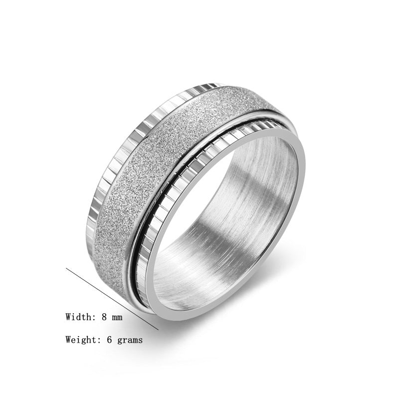 Bague pour homme avec structure de surface bicolore élégante