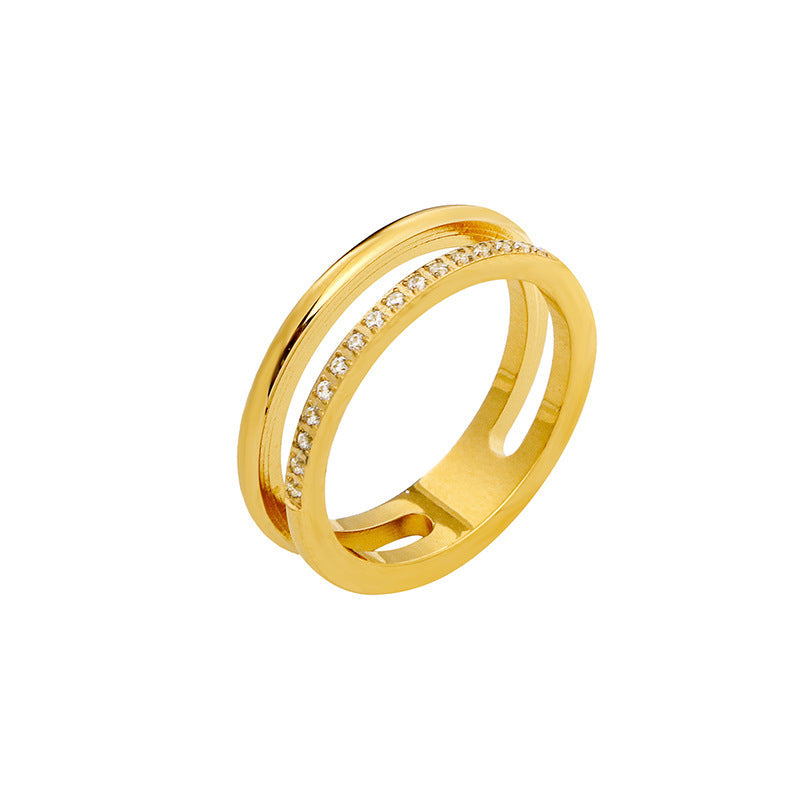 Bague élégante pour femme au design double