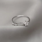 Bague filigrane pour femme avec zircons scintillants