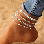 Ensemble de bracelets de cheville multicouches