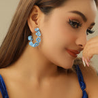 Boucles d'oreilles fleurs pour femme avec perles