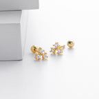 Boucles d'oreilles clous avec zircon 5A en argent sterling 925
