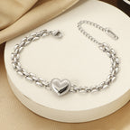 Bracelet à maillons cœur pour femme