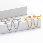 Ohrhänger für Damen mit Zirkonia-Anhängern und Sternendesign
