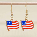 Boucles d'oreilles pendantes patriotiques drapeau en émail pour femme